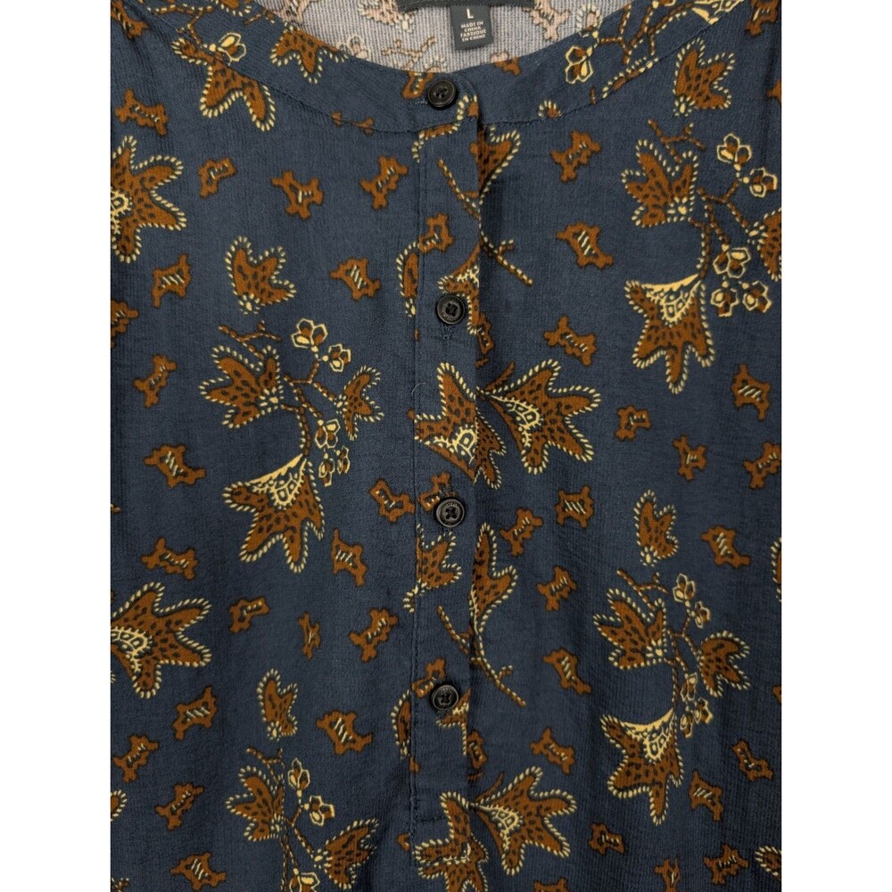 Toad&Co Women's Navy Blue Long Sleeve Floral-Petal Print Top - Picture 6 of 12